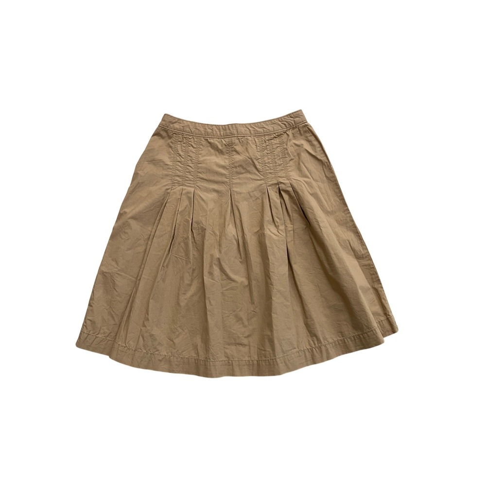 Gap Dark Academia Pleated A-Line Skirt Women Size 0 Preppy Cottagecore Neutral